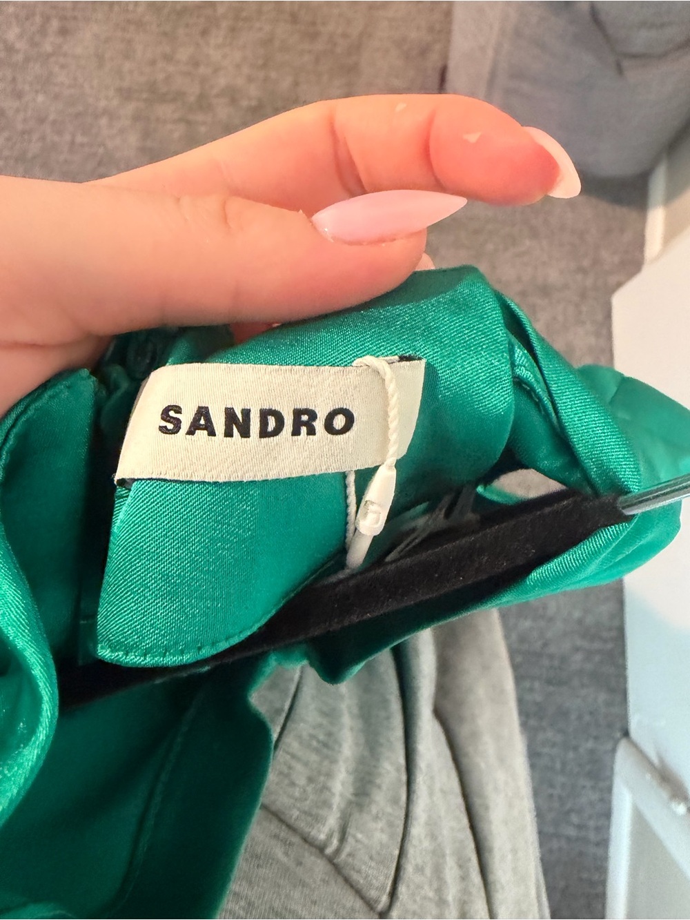 Sandro Titanic Emerald Ruched Front Sleeveless Maxi Dress size 42 us 10 NWT - Picture 5 of 7